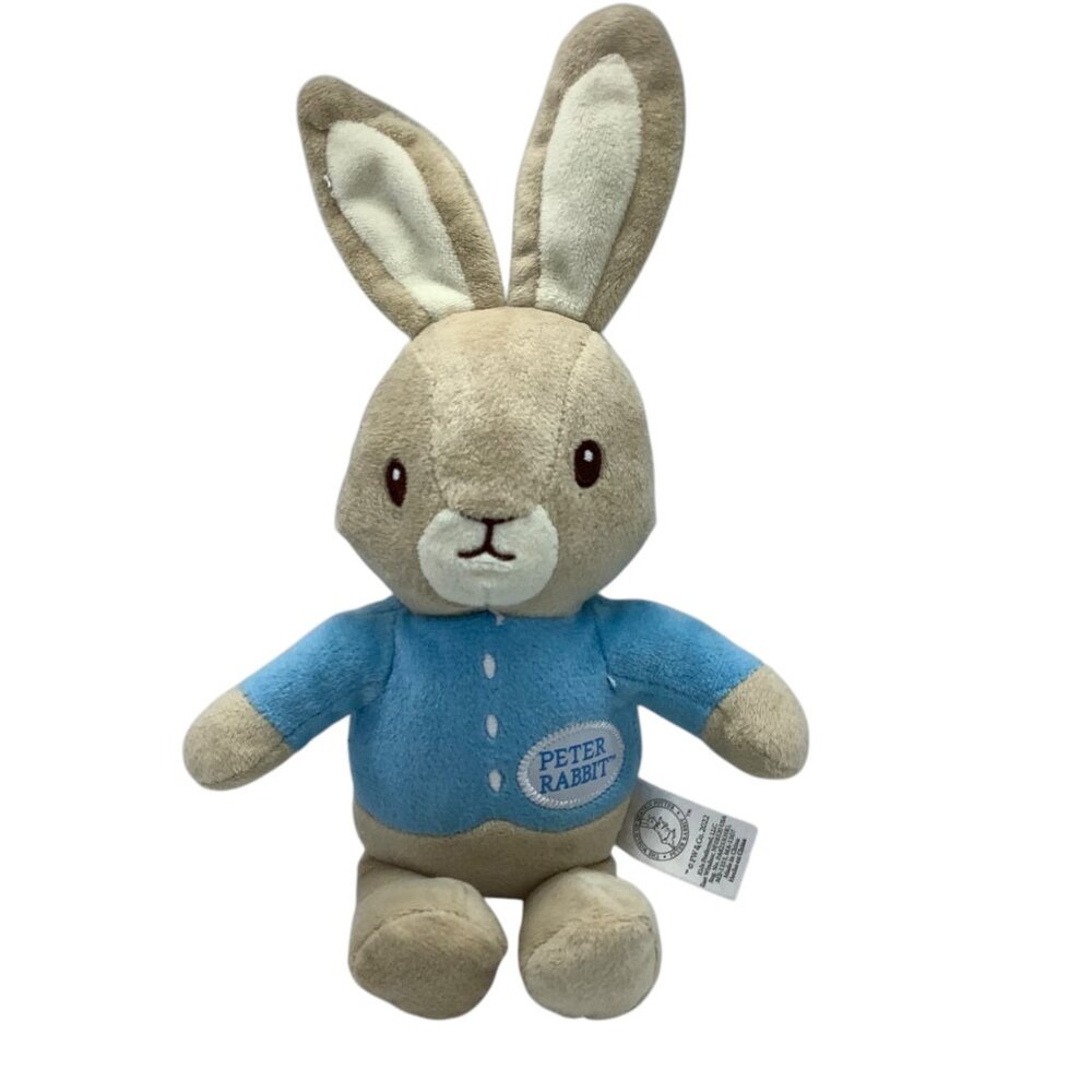 Peter Rabbit Plush‎ Stuffed Toy By Kids Preferred 2022 Beige & Blue 10.5” Bunny